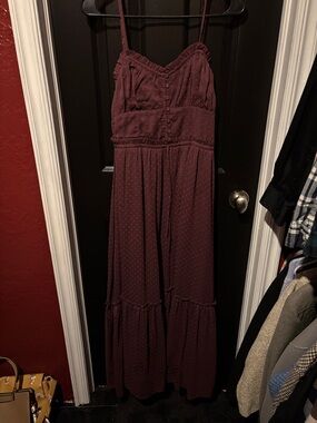 Patrons of Peace Burgundy Spaghetti-Strap Maxi Dress